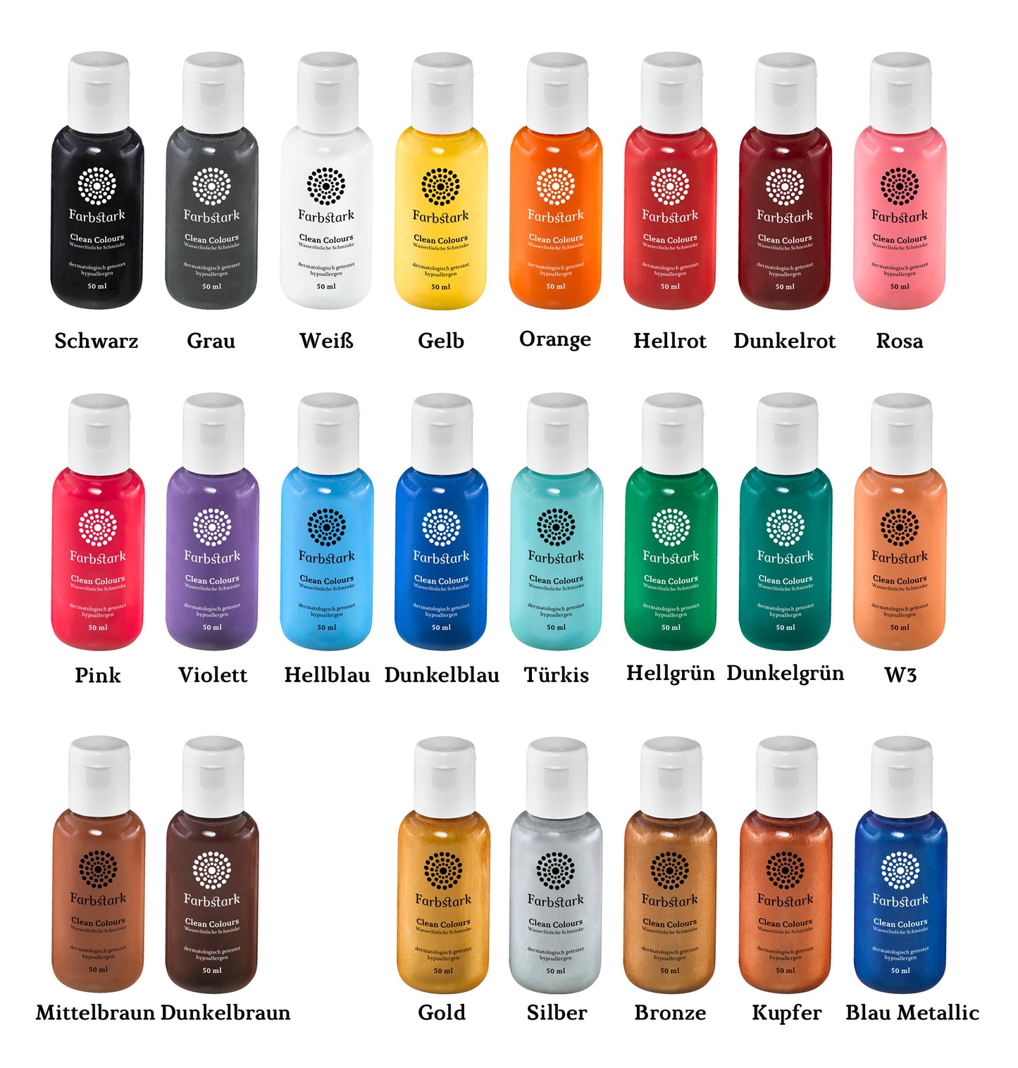 Body Painting Colours Set Farbstark, 23 x intensive body paint