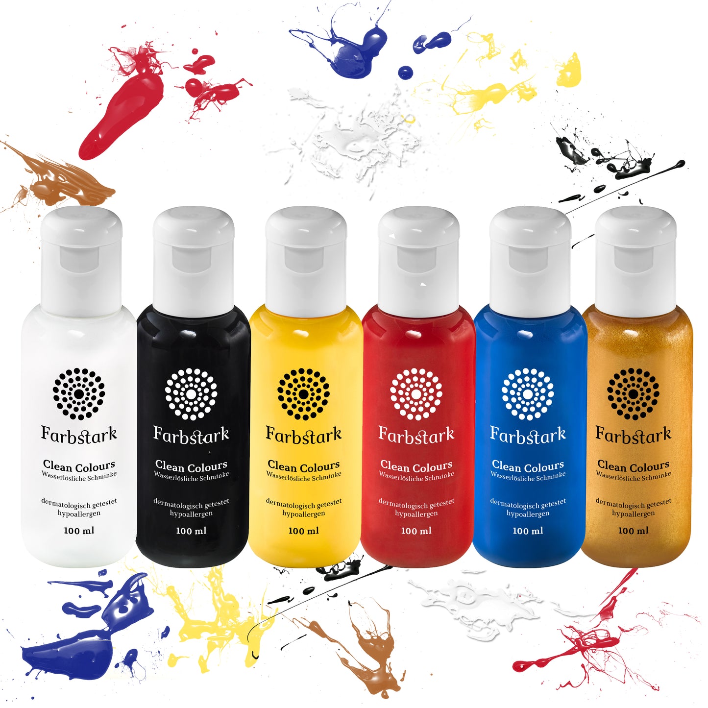 Body Painting Colours Set Basic, 6 x intensive body paint